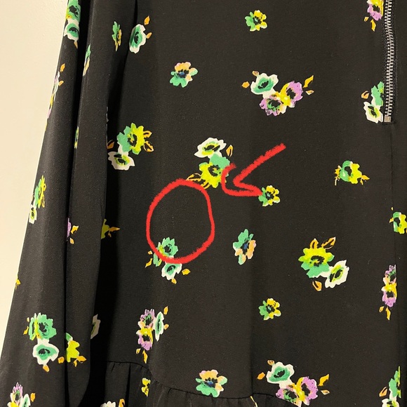 Collusion 1/4 Zip Black Floral Dress - Picture 8 of 8